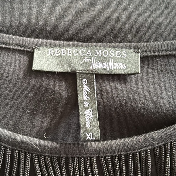 Z Rebecca Moses for Neiman Marcus Women’s Extra Large Blouse Tassels Braid Beads - Picture 6 of 7